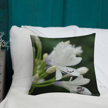 Load image into Gallery viewer, Agapanthus &#39;indigo Frost&#39;  Premium Pillow with White Back
