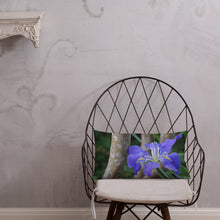Load image into Gallery viewer, Purple Louisiana Iris Premium Pillow with White Back
