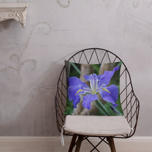 Load image into Gallery viewer, Purple Louisiana Iris Premium Pillow with White Back
