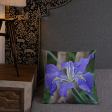 Load image into Gallery viewer, Purple Louisiana Iris Premium Pillow with White Back
