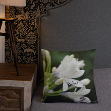 Load image into Gallery viewer, Agapanthus &#39;Indigo Frost&#39; Premium Pillow with White Back
