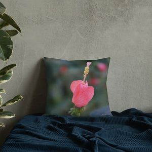 Pink Turks Cap Premium Pillow with Soft Grey Back
