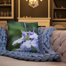 Load image into Gallery viewer, Blue Plumbago Premium Pillow with White Back
