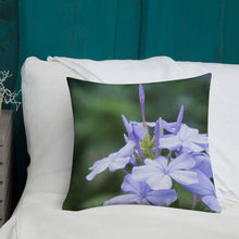 Load image into Gallery viewer, Blue Plumbago Premium Pillow with White Back
