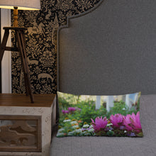 Load image into Gallery viewer, Pink Siam Tulips Premium Pillow with White Back
