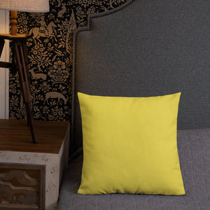 Pink Oxalis-Sedum Premium Pillow with Yellow Back