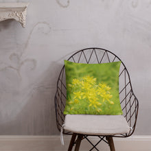 Load image into Gallery viewer, Lime Green Sedum with White Back Premium Pillow

