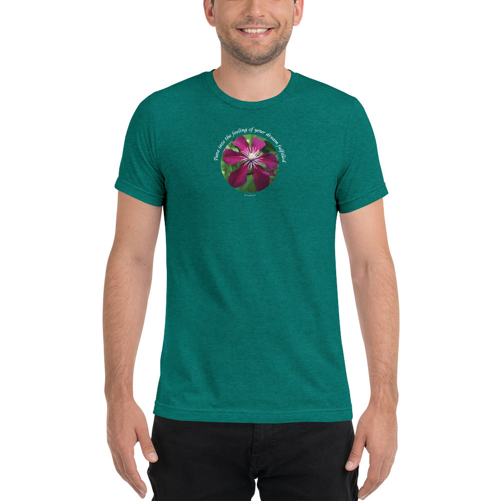 Tune into the feeling of your dream fulfilled_Bella Canva Tri Blend Short sleeve t-shirt