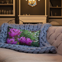 Load image into Gallery viewer, Pink Siam Tulips Premium Pillow with White Back
