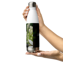 Load image into Gallery viewer, White Agapanthus Stainless Steel Water Bottle &#39;Blessings&#39;
