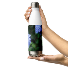 Load image into Gallery viewer, Blue Plumbago &#39;Grateful&#39; Stainless Steel Water Bottle
