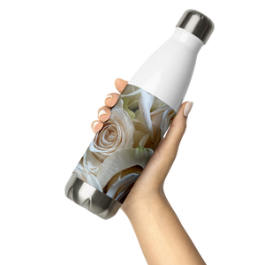 White Roses Stainless Steel Water Bottle