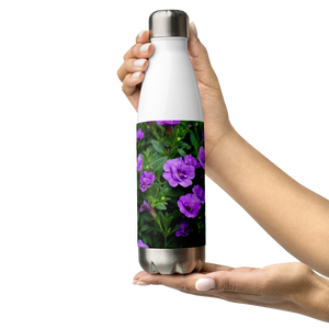 Purple Petunias Stainless Steel Water Bottle