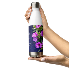 Load image into Gallery viewer, Purple Petunias &#39;Count Your Blessings&#39; Stainless Steel Water Bottle
