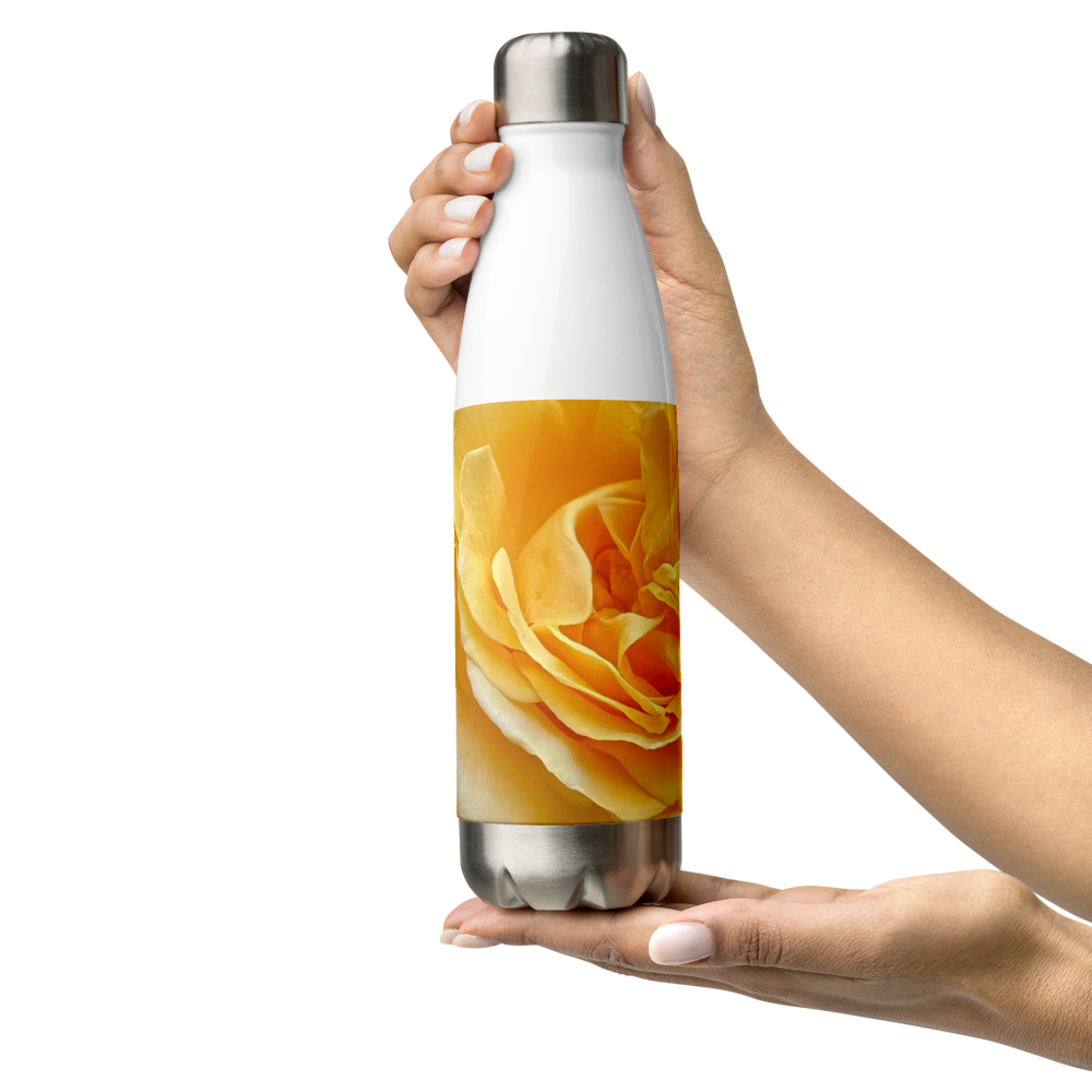 Yellow Rose Stainless Steel Water Bottle