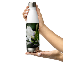 Load image into Gallery viewer, White Agapanthus Stainless Steel Water Bottle &#39;Blessings&#39;
