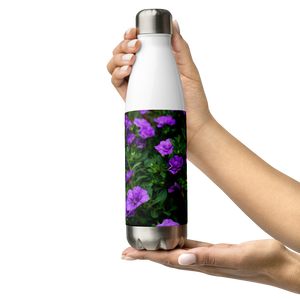Purple Petunias Stainless Steel Water Bottle