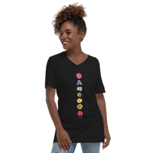 Load image into Gallery viewer, 7 Energy Centers_Unisex Short Sleeve V-Neck T-Shirt_Black
