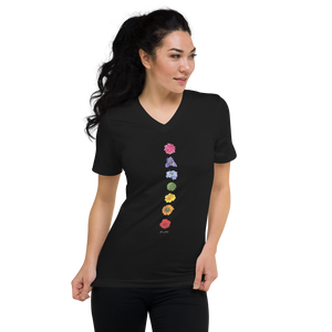 Unisex Short Sleeve V-Neck T-Shirt_Black