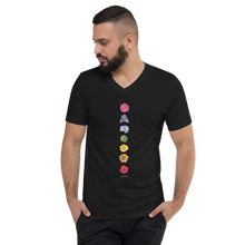 Load image into Gallery viewer, Unisex Short Sleeve V-Neck T-Shirt_Black
