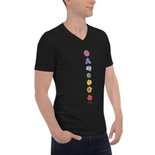 Load image into Gallery viewer, 7 Energy Centers_Unisex Short Sleeve V-Neck T-Shirt_Black
